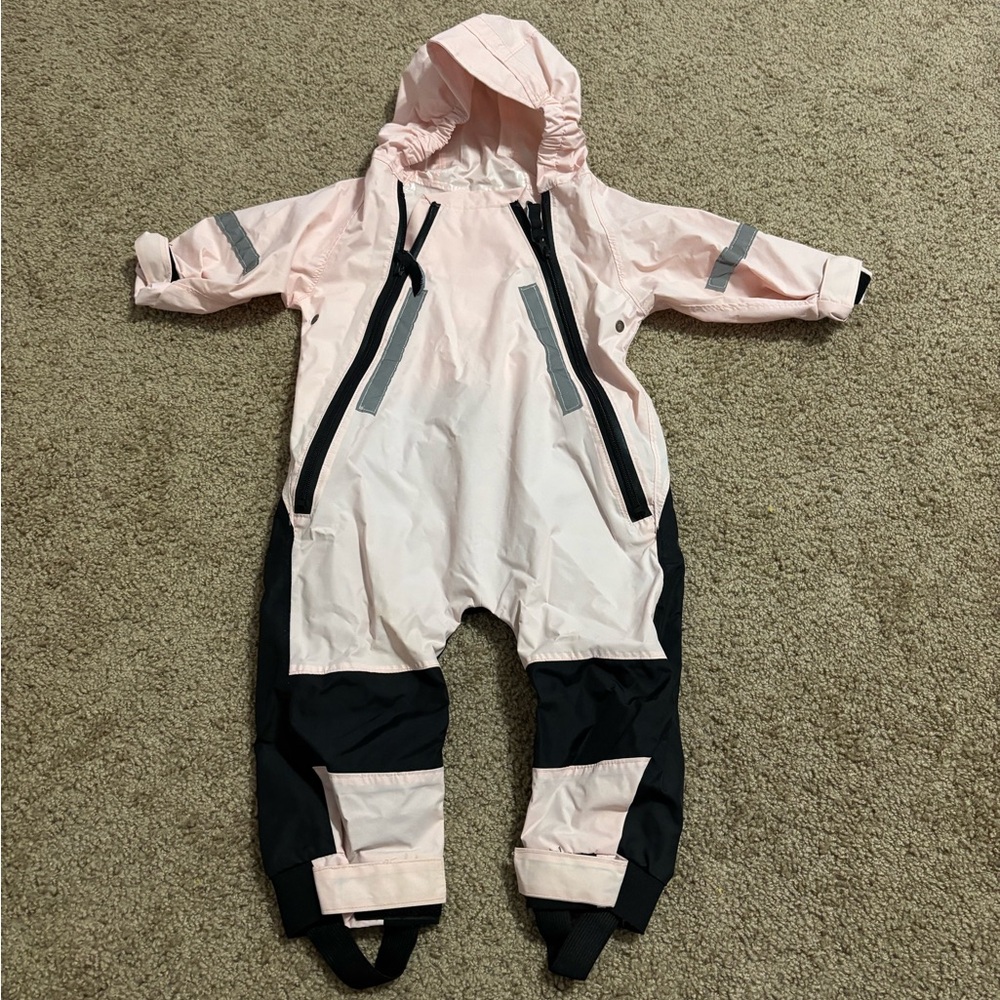 Little girl Pink Rain Suit size 12 Months - Picture 2 of 7